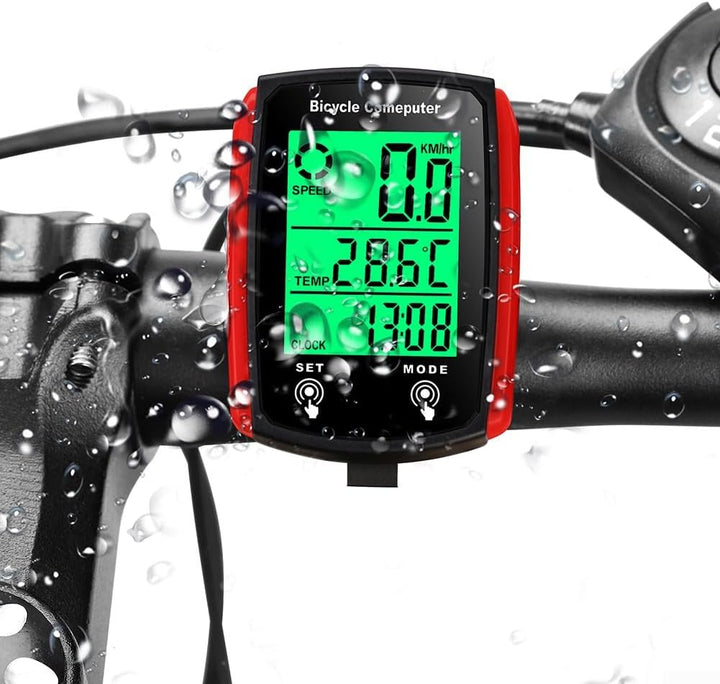 Fahrradcomputer Fahrrad Wasserdicht Kabelgebundener Tachometer Fahrrad Kilometerzähler mit LCD Displ