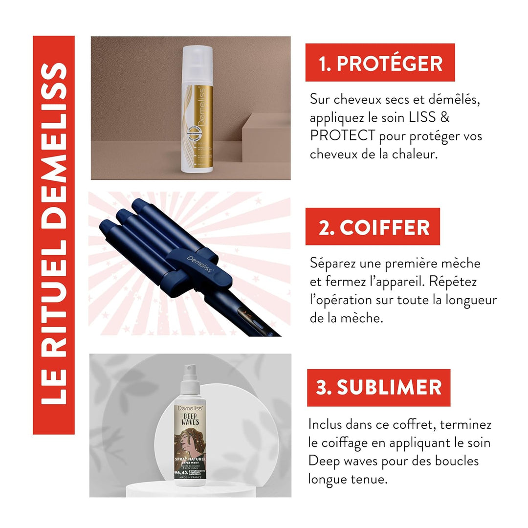 SAINT ALGUE Set Demeliss Waves Wonder Woman - Welleneisen mit Wavy-Effekt + natürliche texturierende