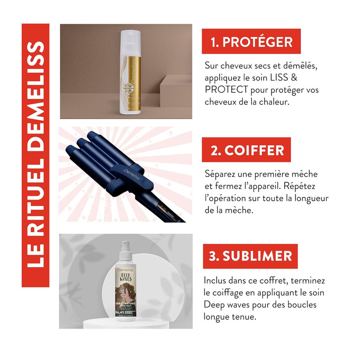 SAINT ALGUE Set Demeliss Waves Wonder Woman - Welleneisen mit Wavy-Effekt + natürliche texturierende