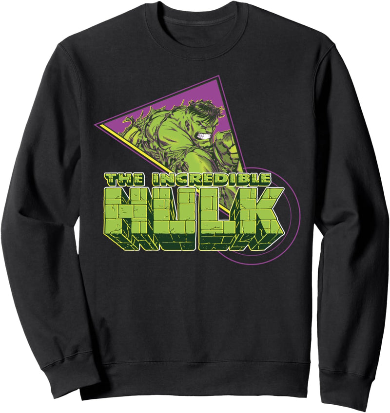 Marvel The Incredible Hulk Retro Abstract Portrait Logo Sweatshirt