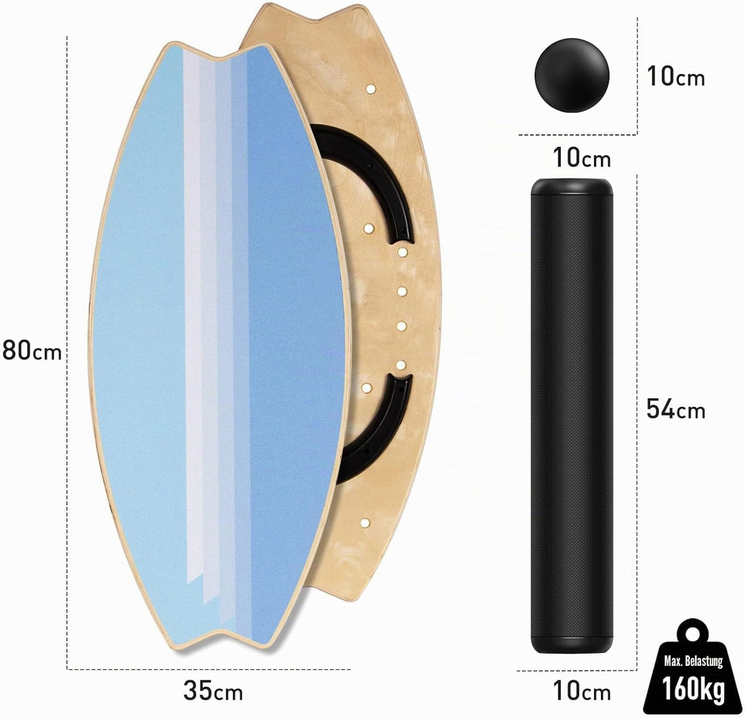 Leogreen Balance Board aus Holz in Surfboard, 7-in-1 Surfin Balanceboards Erwachsene Gleichgewichtst