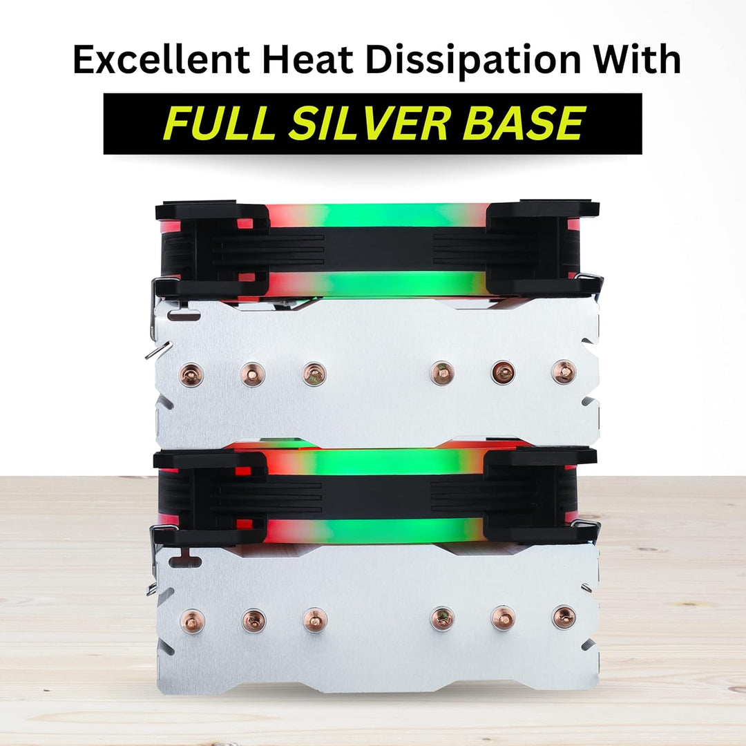 Gelid Solutions Glacier RGB – Twin Tower mit 6 Power Heatpipes – 2X 120mm-ARGB-PWM-Lüfter – TPD 220W
