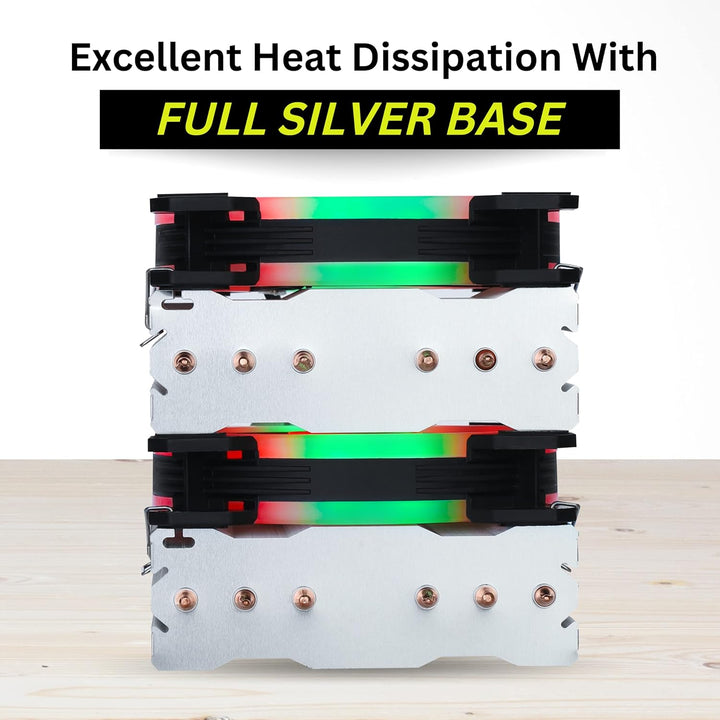 Gelid Solutions Glacier RGB – Twin Tower mit 6 Power Heatpipes – 2X 120mm-ARGB-PWM-Lüfter – TPD 220W