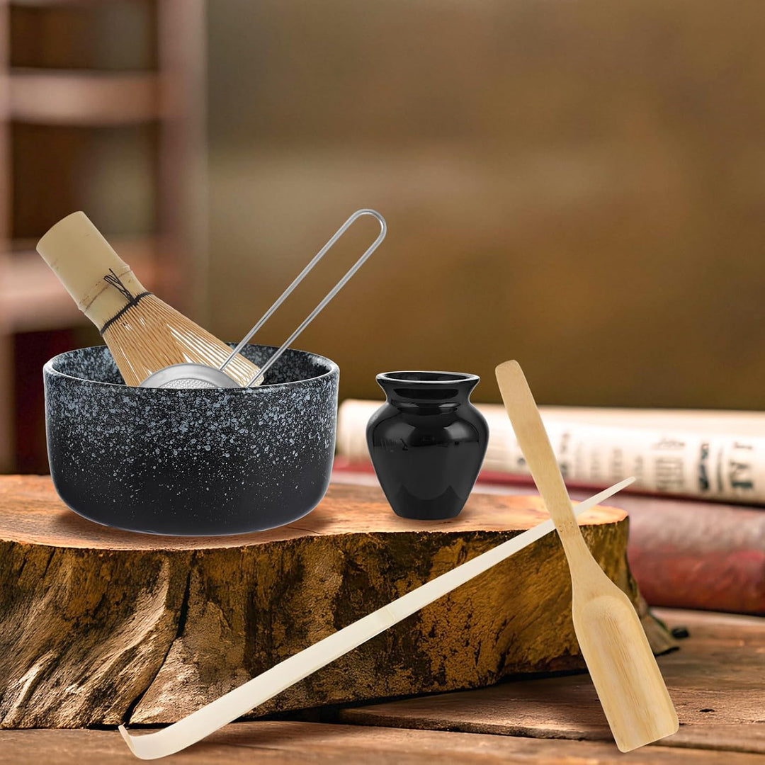 ASelected Matcha Set Matcha Besen 6er-Set Macha Tea set mit Matcha Besen Matcha Schale Teelöffel Tee
