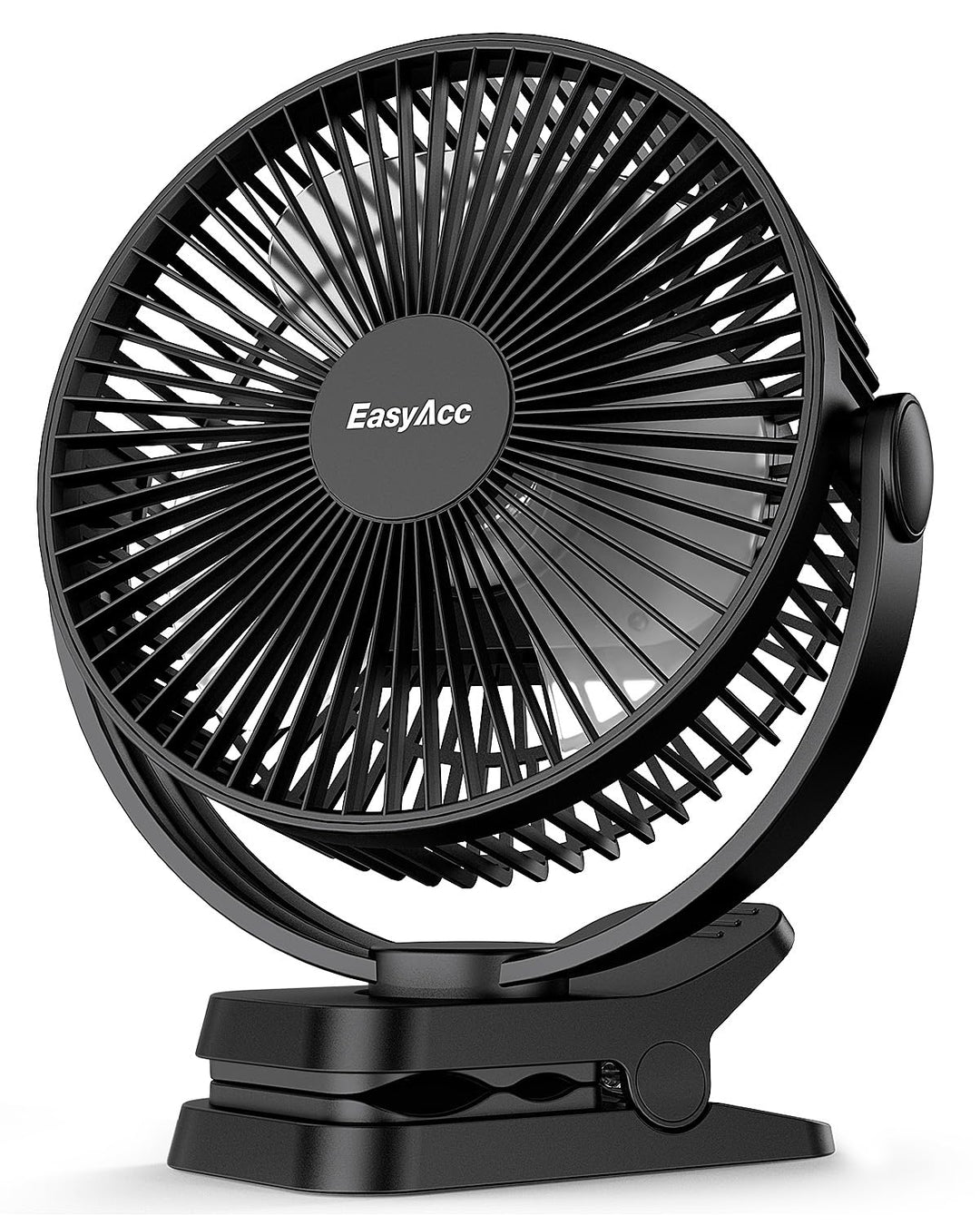 EasyAcc Ventilator mit Clip, 10000mAh USB-Ventilator, 3-in-1-Tischventilator mit 5 Geschwindigkeiten