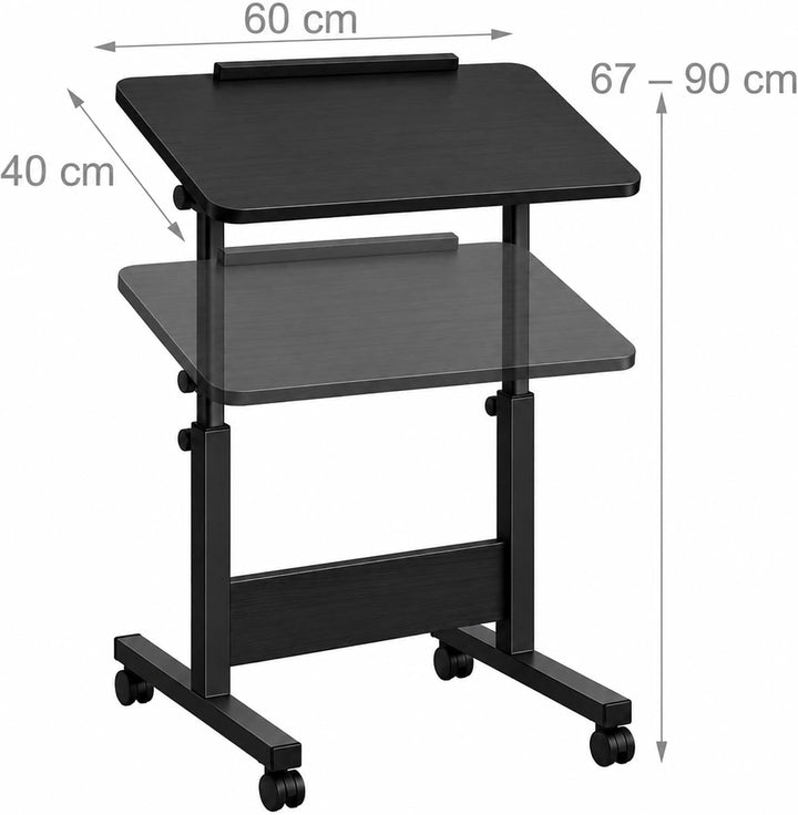 Relaxdays Laptoptisch höhenverstellbar, 67-90 cm, schwarz, Schwarz