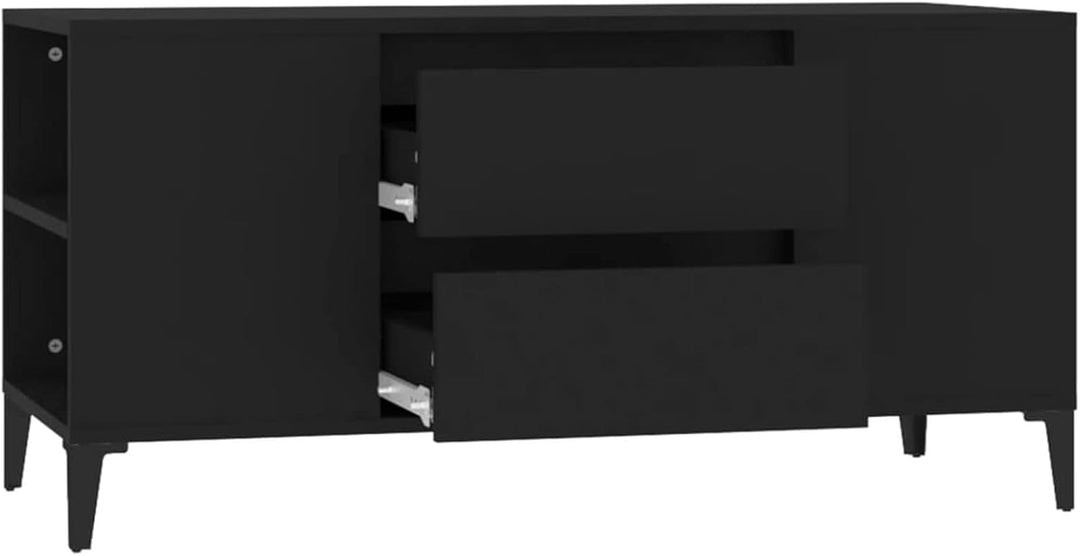 Tidyard TV Schrank Lowboard mit 4 offene Fächer und 2 Schubladen TV Möbel Fernsehschrank Fernsehtisc