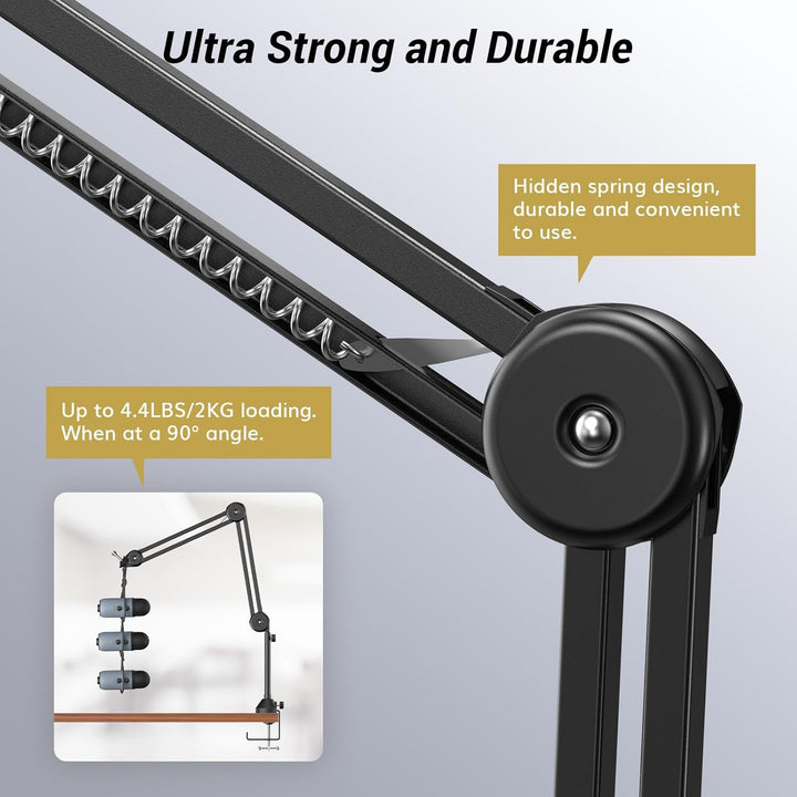 TONOR Mikrofonarm hoher Kompatibilität, Boom Arm, Mikrofon Ständer, einstellbarer Microphone Stand m