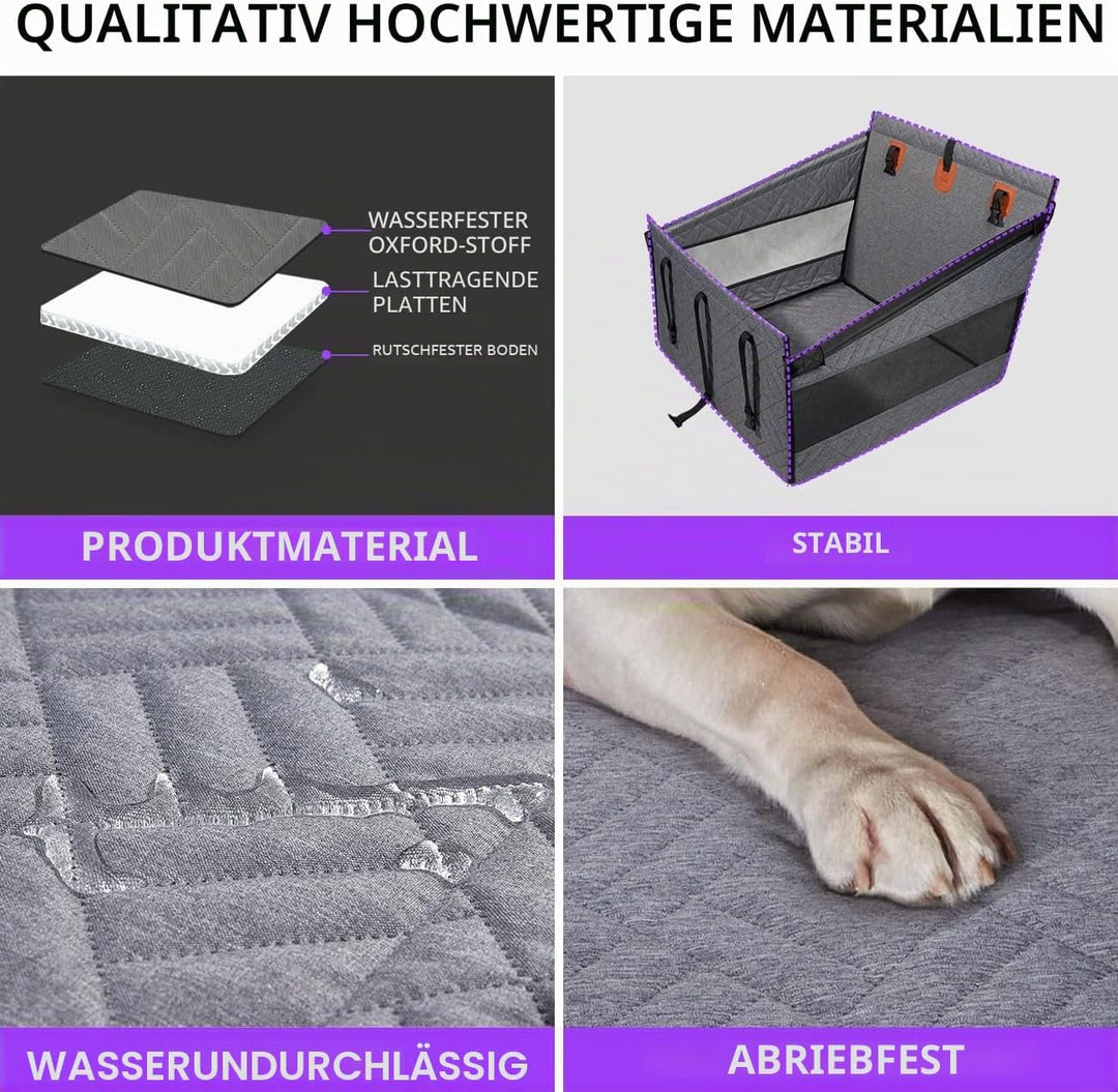 TKYZ Hundeautositz für mittelgrosse Hunde, Rücksitzverlängerung für Hunde, grosse und kleine Hundeau