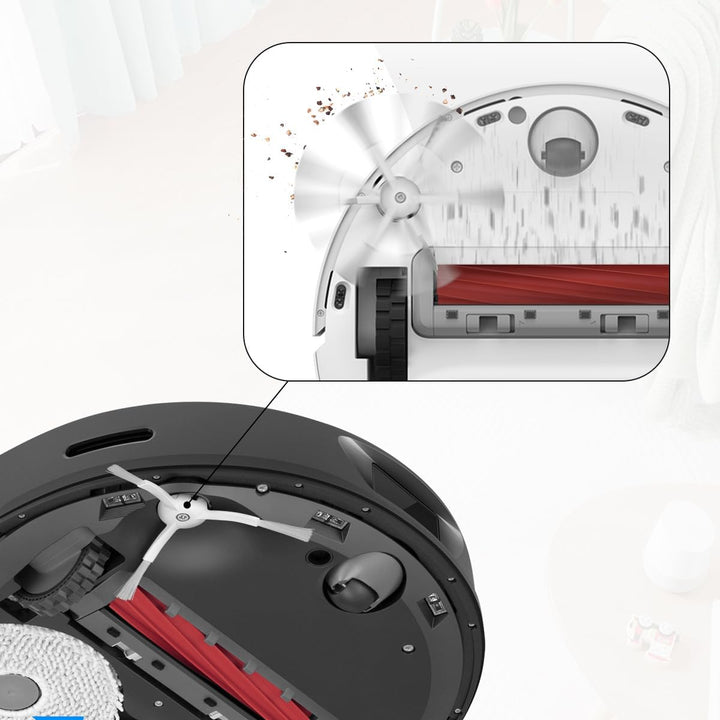 DrRobor Zubehörset für Roborock Q Revo Saugroboter, 2 Ersatzteile Hauptbürste, 4 Wischtücher, 4 Stau