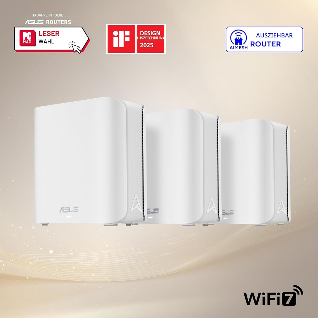 ASUS ZenWiFi BD4 Dualband WiFi 7 AiMesh Extendable Router 1er Pack (3.6 Gbps, Abdeckung bis zu 235 m