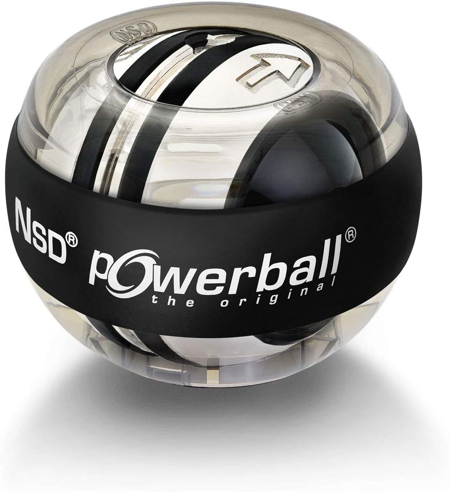 Powerball Autostart Core, gyroskopischer Handtrainer mit Metallrotor inkl. Aufziehmechanik, transpar