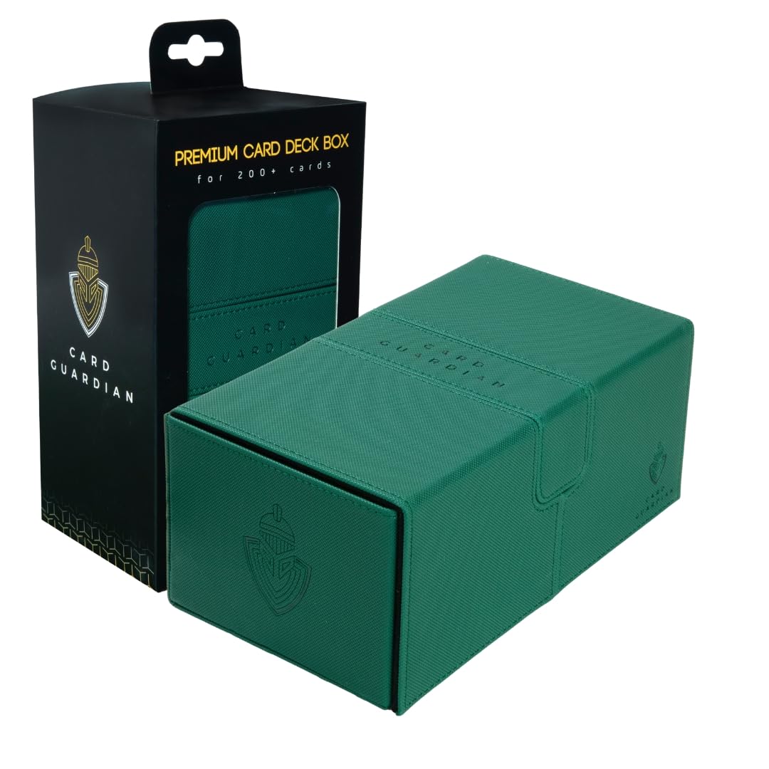 Card Guardian - Premium Deck Sammelkarten Box für 200 Karten Sammelkartenspiele TCG (Grün), Grün