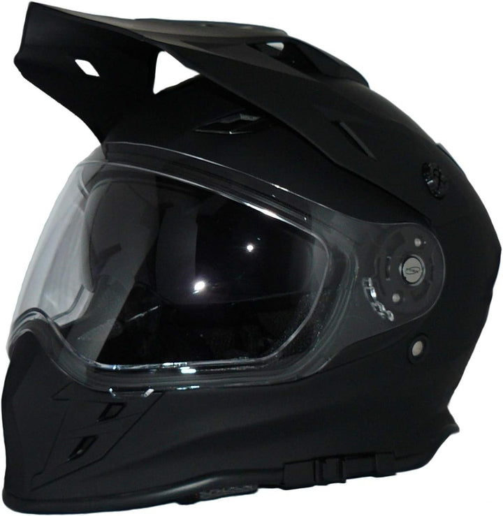 protectWEAR Crosshelm Endurohelm Motorradhelm mit integrierter Sonnenblende und Visier V331-SM-M, Sc