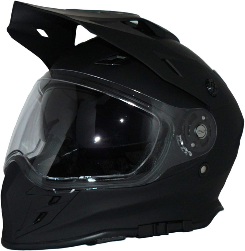 protectWEAR Herren mit Integrierter Sonnenblende und Visier V331-sm-l Crosshelm Endurohelm Motorradh