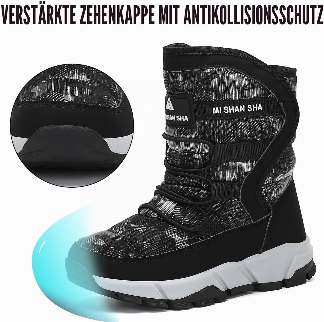 Mishansha Kinder Winterstiefel Jungen Schneestiefel Mädchen Warm Gefütterte Rutschfeste Winter Snowb