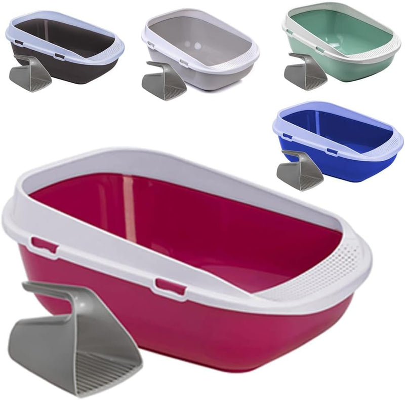 XXL Jumbo Katzentoilette Schale 65 cm pink inkl. Schaufel, pink