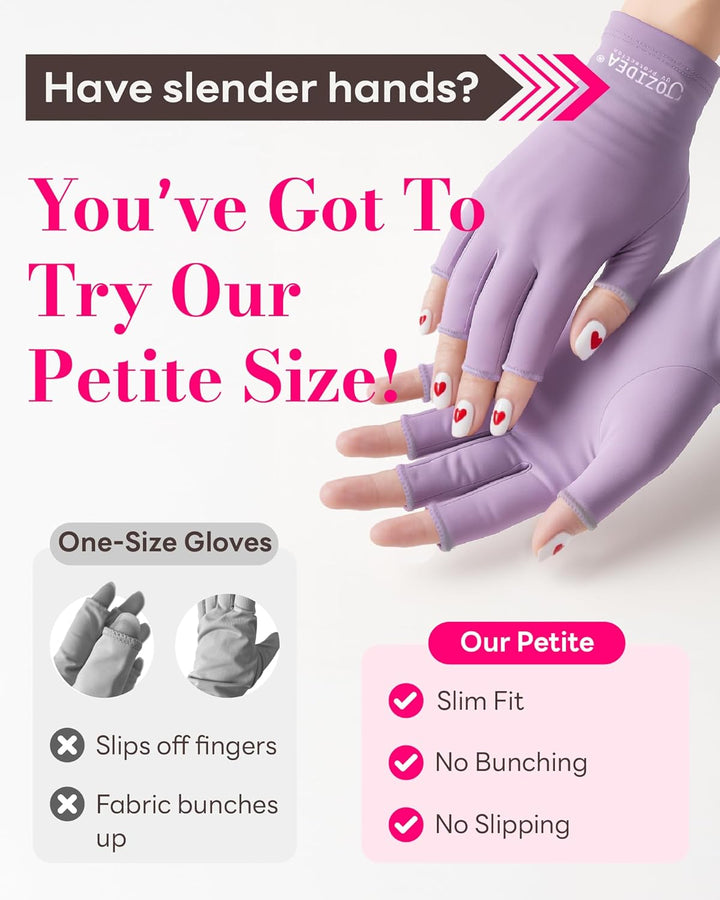 Zierliche Hände UV Handschuhe Nägel, UPF50+ UV-Schutz-Handschuhe, Fingerloses Design für Gel-Manikür