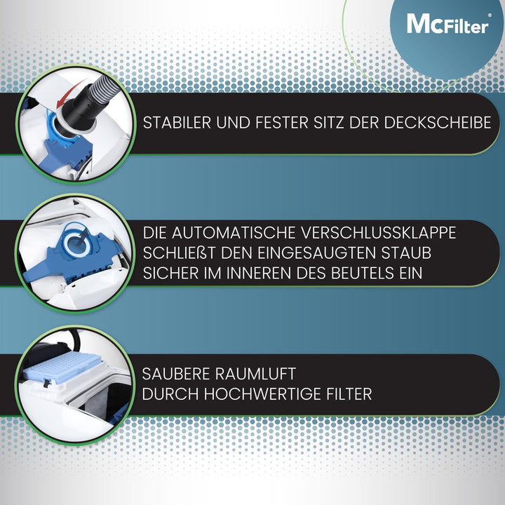 McFilter I 16 Staubsaugerbeutel + 3 HEPA-Filter kompatibel mit Miele Complete C3, Compact C1 C2, Com