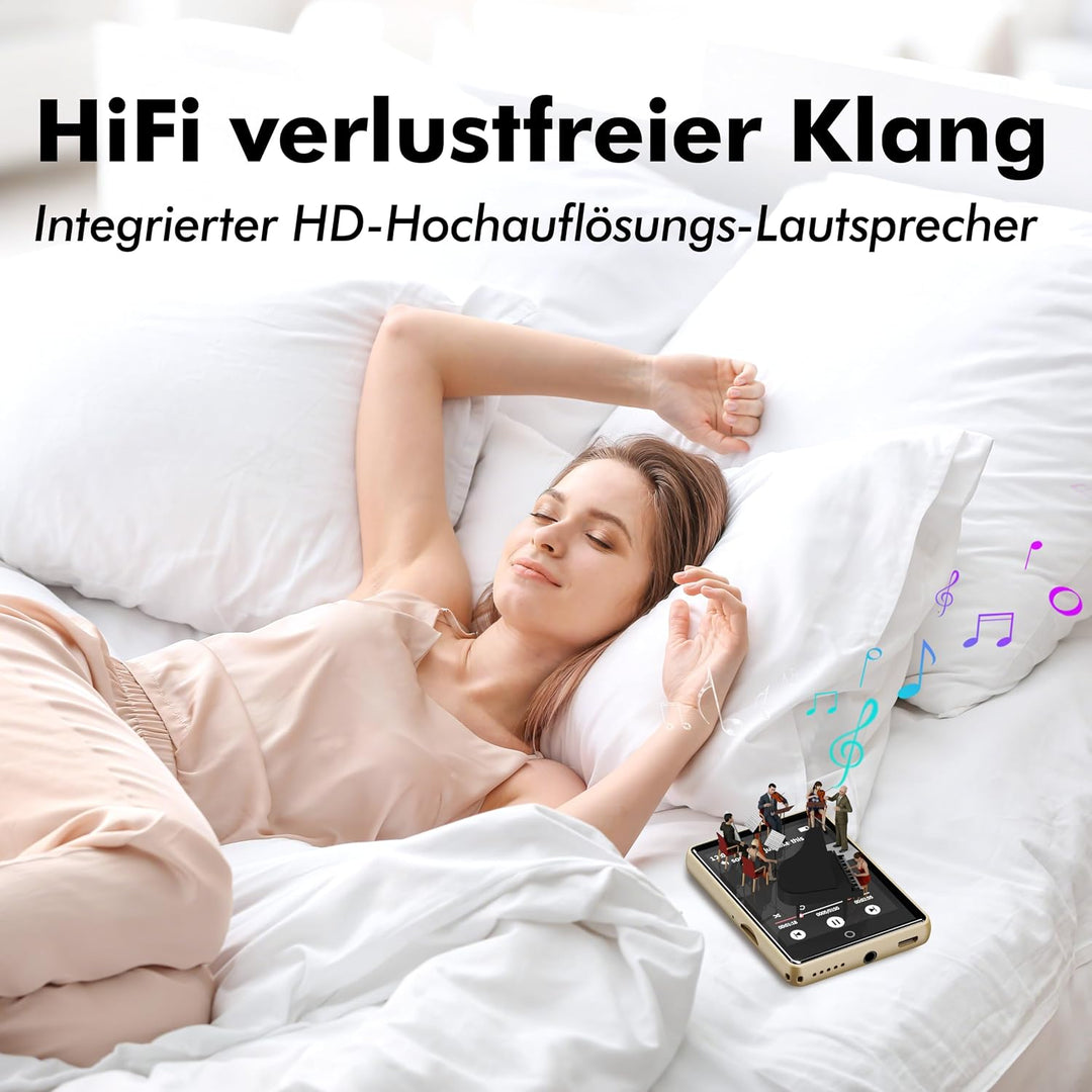 64 GB MP3 Player Bluetooth 5.3 mit Lautsprecher, 2,8 Zoll grosses Display, HiFi-Sound Music playermp