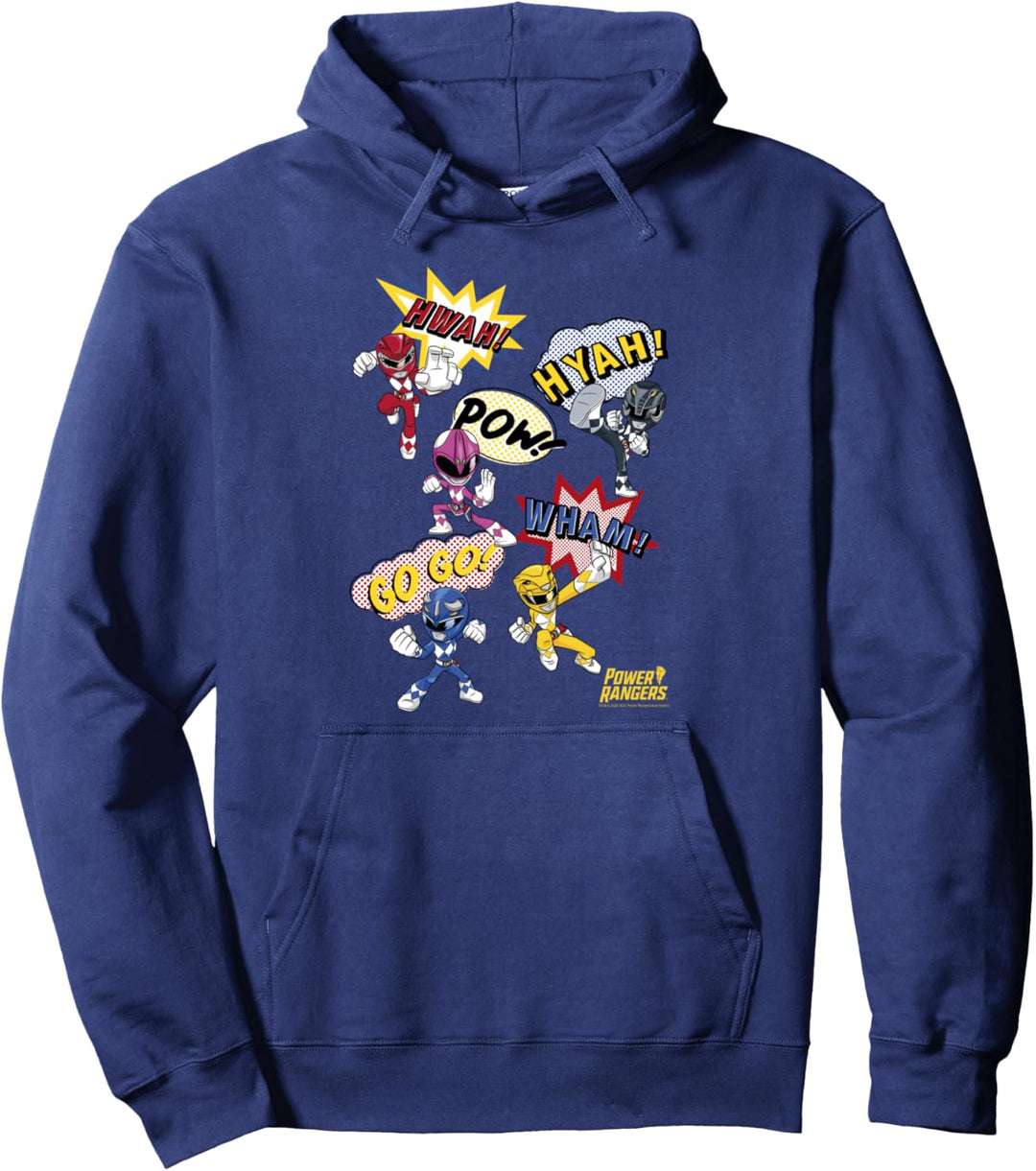 Power Rangers Mini Comic Style Action Shot Icons Pullover Hoodie