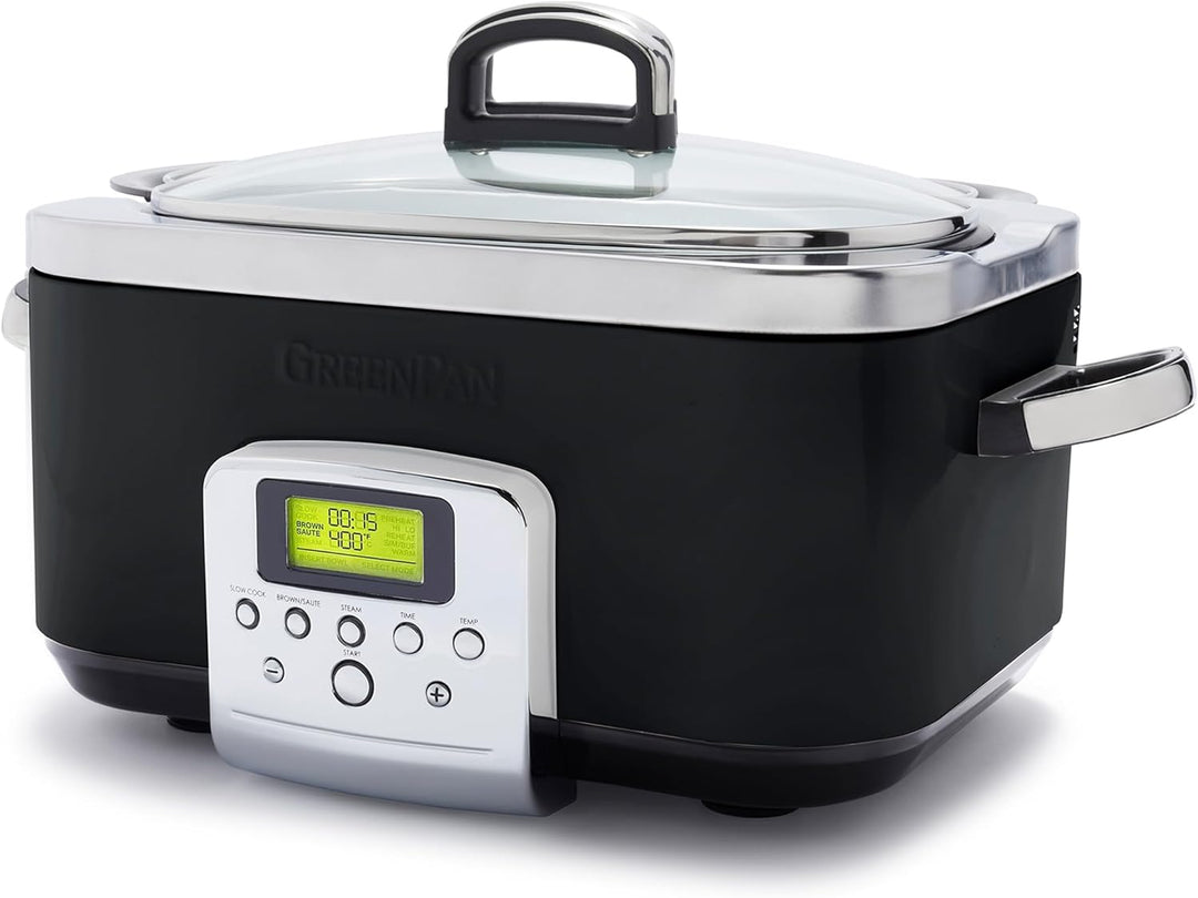 GreenPan Slow Cooker, 6 Liter, PFAS-frei, Schwarz Slow Cooker Schwarz