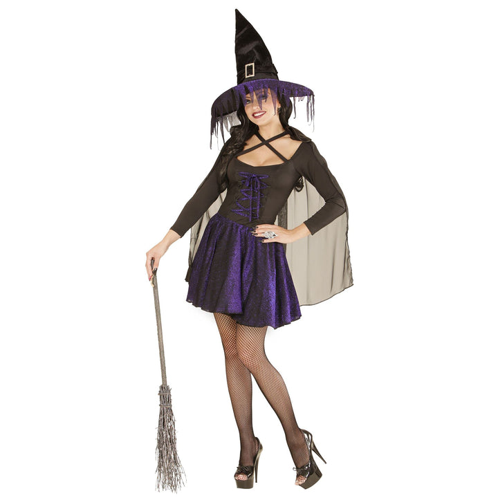 W WIDMANN MILANO Party Fashion - Kostüm glimmer Hexe, Oberteil, Rock, Umhang, Hut, Fasching, Hallowe