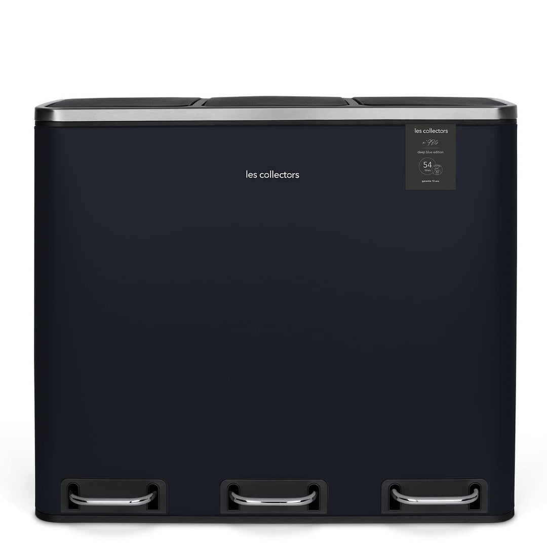 Les Collectors Nr. 986, Mülleimer, 3 Behälter, Fassungsvermögen 54 l, 3 x 18 l, Edelstahl, Pedal aus