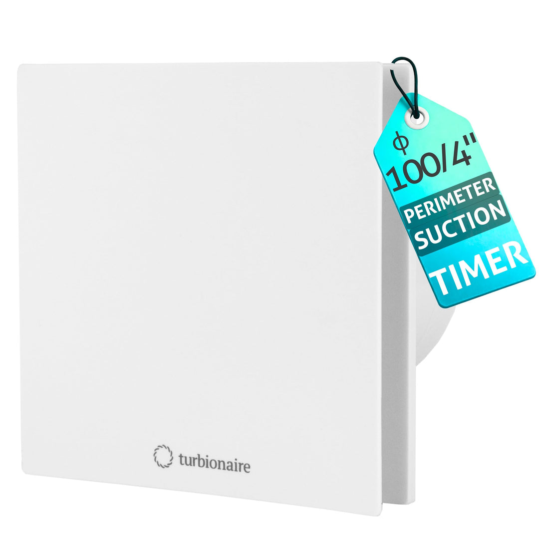Turbionaire Arte 100 TW Bad Ventilator Timer 100mm Weiss für die Evakuierung Standard für Bad, Küche