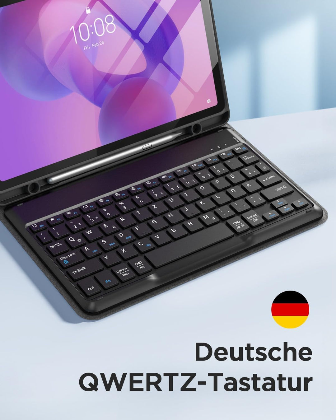 EasyAcc Tastatur Hülle Kompatibel mit Lenovo Idea Tab 11 Zoll Tablet 2025 (TB-336ZU/TB-336FU) mit Sc