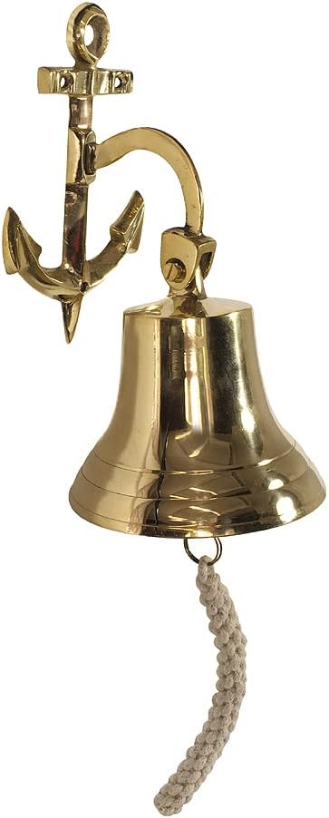 Schiffsglocke Anker Messing Nostalgie Glocke Maritim 14cm