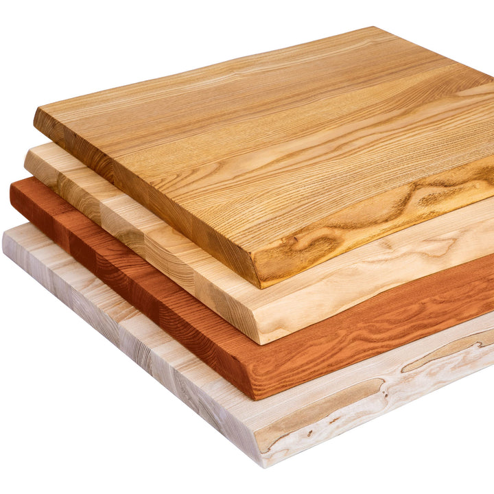 LAMO Manufaktur Holzplatte für Couchtisch, Beistelltisch, Tischplatte Massivholz Baumkante 60x60 cm,