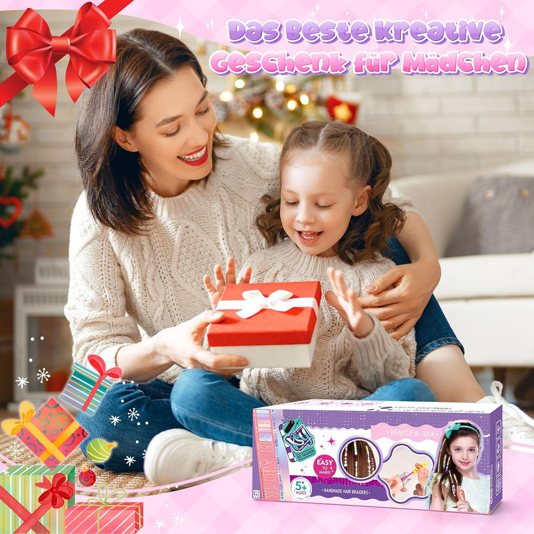 Geschenk Mädchen 5 6 7 8 9 Jahre: Haarschmuck Mädchen Spielzeug ab 6-12 Jahre Kinder, Haarperlen für