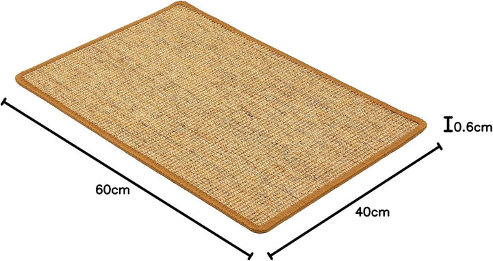 Natürliche Katzenkratzmatte Braun 40 x 60 cm - Sisal Kratzmatte für Katzen - Robuster Kratzteppich f