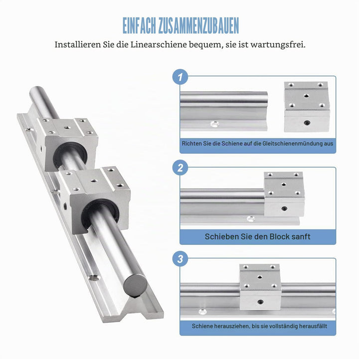 CNCMANS 2Stücke SBR16 1000mm Linearführung Linearschiene Führungsschiene mit 4Stücke SBR16UU Linearl