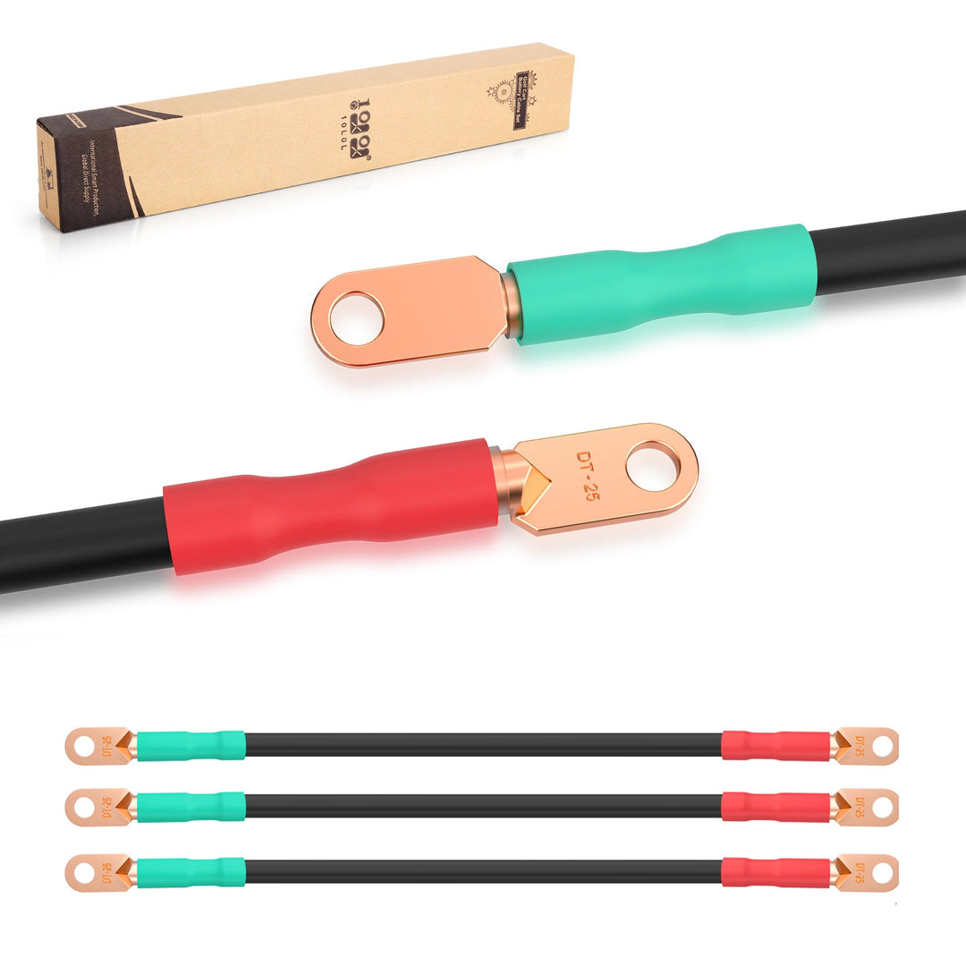 10L0L Golf Cart 4 Gauge Batteriekabel (Satz von 3)- Passend für 12-Volt Club Car Precedent (2004-200