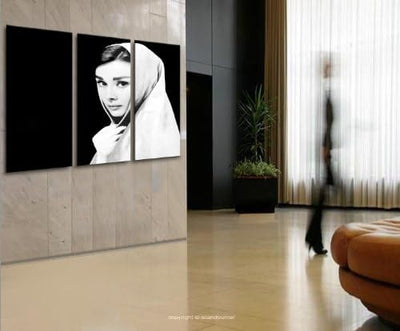 islandburner Bild Bilder auf Leinwand Audrey Hepburn V6 XXL Poster Leinwandbild Wandbild Dekoartikel