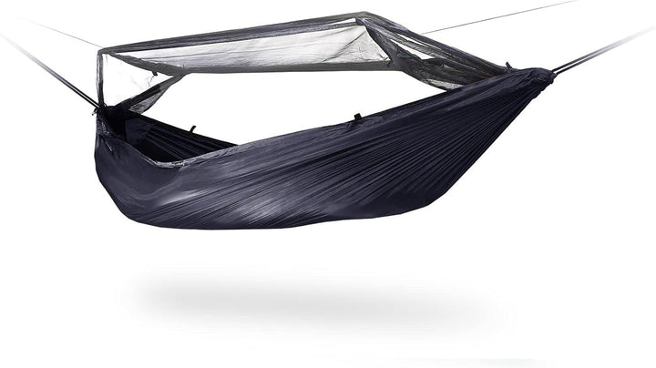 DD Frontline Hängematte – Camping, leicht Jungle Hängematte mit Moskitonetz Schwarz - Schwarz, Schwa
