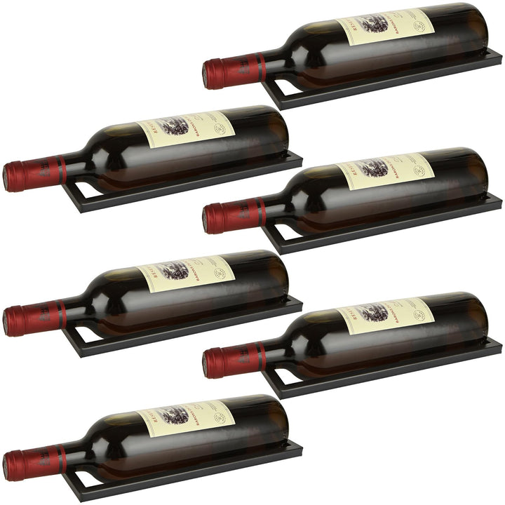 MIVIDE 6 Stück Weinregal Metall Schwarz Wandmontage, Flaschenhalter Wand, Hängend für Alle Arten von