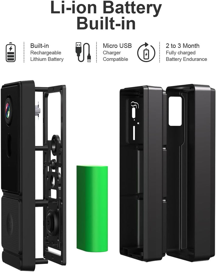 Kabellose WLAN-Türklingel für den Aussenbereich, wasserdicht, 1080P, IPX66, kabellose Türklingel, mi