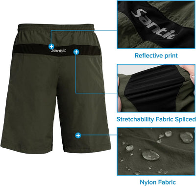 Santic Radlerhose für Herren, Mountainbike oder Fahrrad, mit gepolstertem Höschen, für Herren – Bode