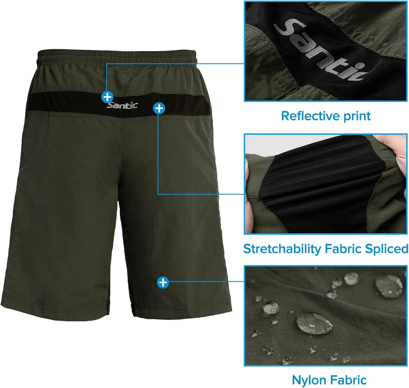 Santic Radlerhose für Herren, Mountainbike oder Fahrrad, mit gepolstertem Höschen, für Herren – Bode