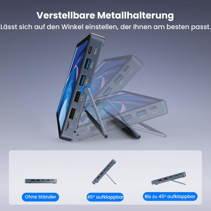Mini PC N150 (bis zu 3,6 GHz), Micro Desktop Computer 12 GB DDR5 RAM, M.2 SSD Mini-PC mit 8-Zoll-Tou