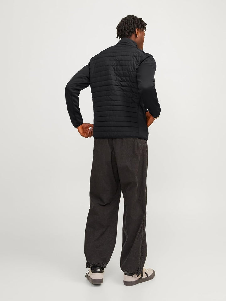 JACK & JONES Herren Jjemulti Quilted Collar Noos Steppjacke L Black/Detail:set-in Sleeves, L Black/D