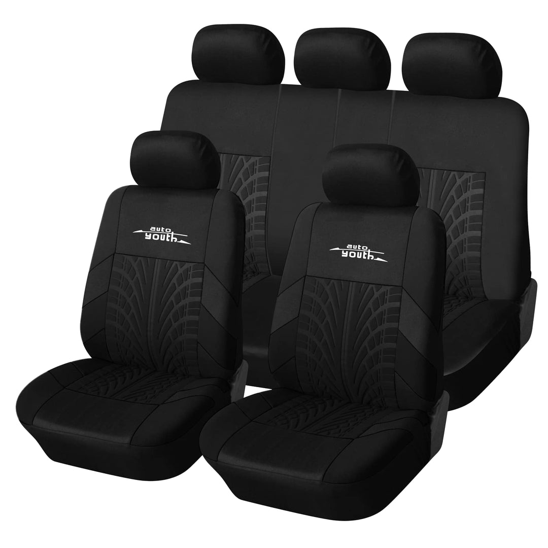 AUTOYOUTH Autositzbezüge Universal Fit Komplettset Autositzschoner Reifenschienen Autositzzubehör, S