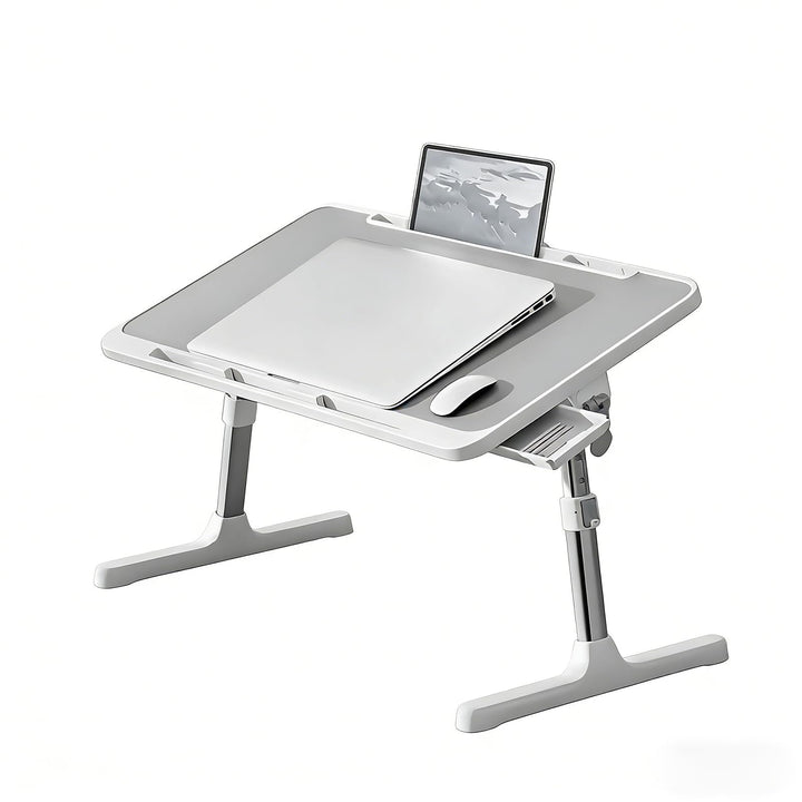 Laptop Tisch für Bett & Sofa, Höhen- und Neigungsverstellbarer Betttisch Klappbar mit Schublade, Tra
