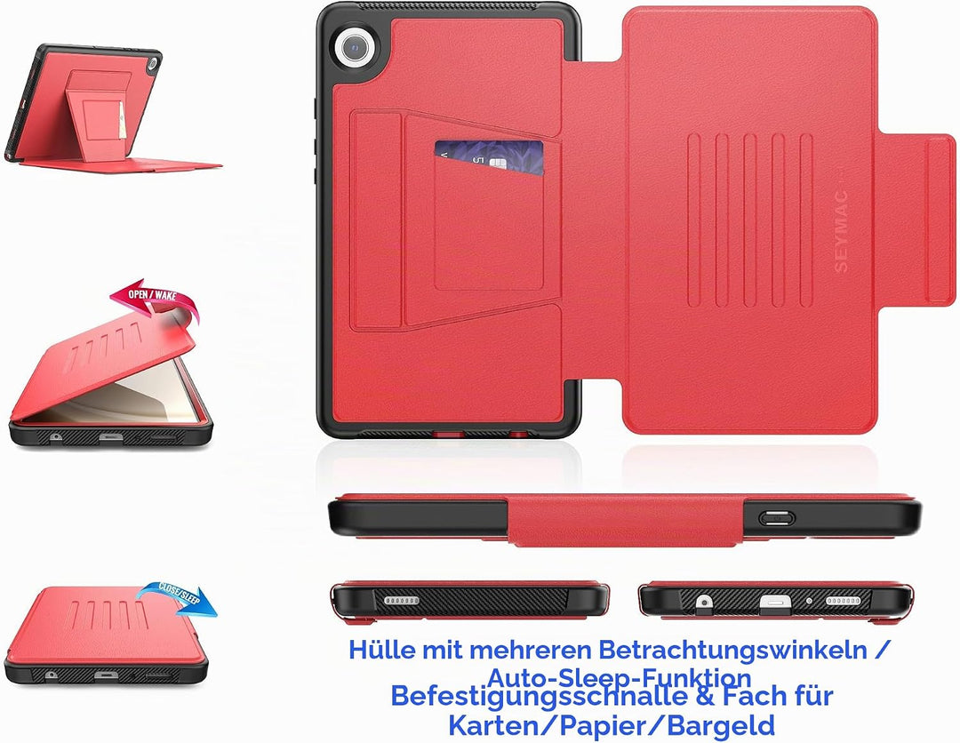 SEYMAC stock Hülle für Samsung Galaxy Tab A9 8,7 Zoll 2023 (SM-X110/X115/X117), Stossfeste Hülle mit