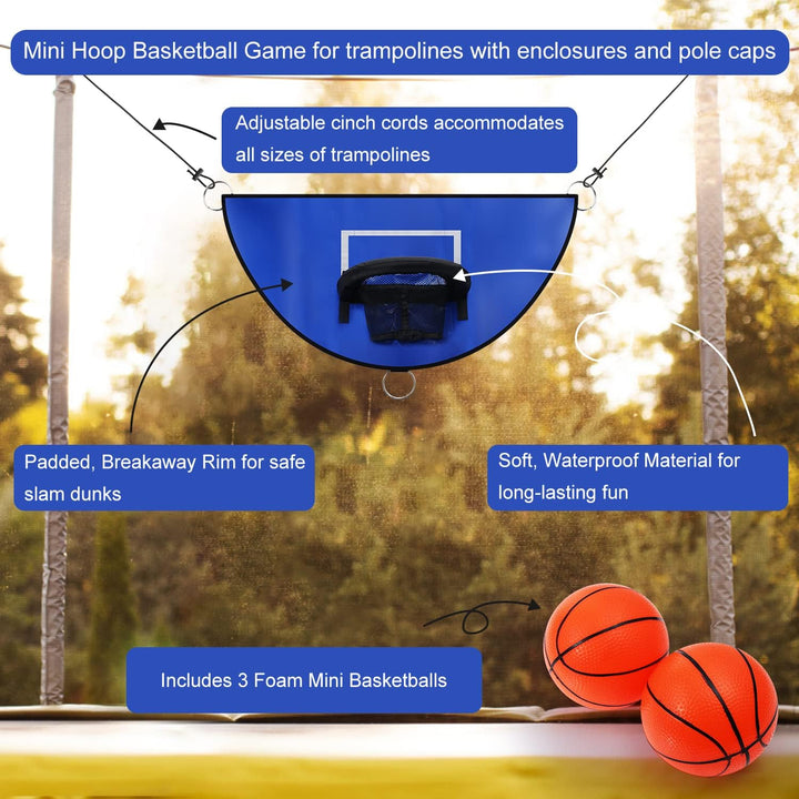 Trampolin Basketballkorb, Abreissrand zum Eintauchen TrampolinBasketballaufsatz mit Mini Basketbälle