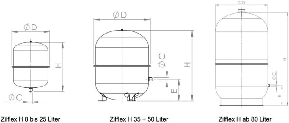 Membran Audehnungsgefäss Zilflex H 25 Liter Heizung