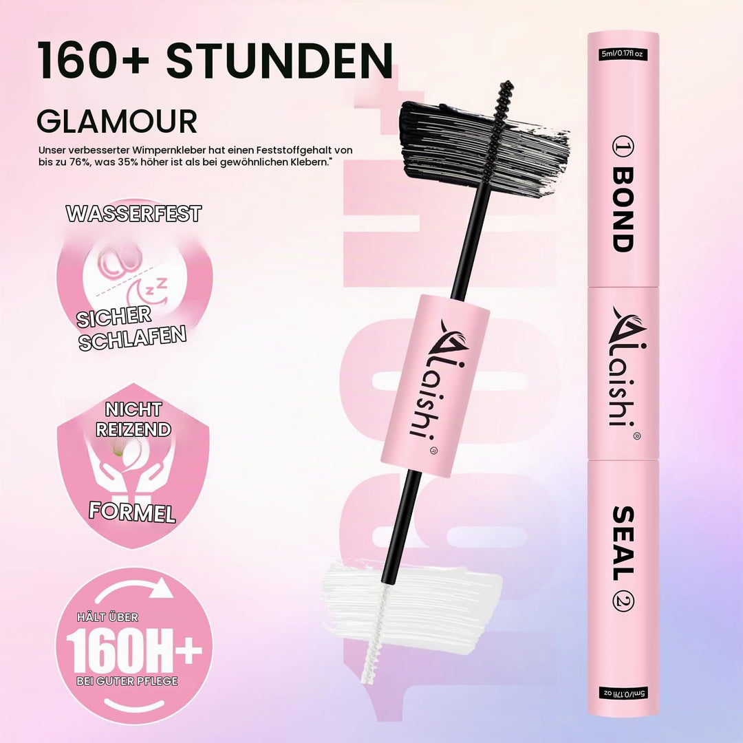 Anime Lash Clusters, 124 Stück Manga Eyelash Extensions 5-16mm, Fluffy D Curl mit Bond and Seal, Pin